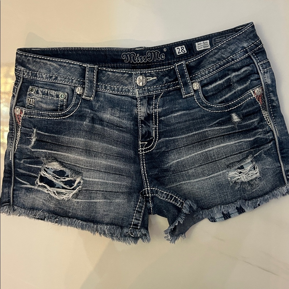 Miss Me Dark Wash Denim Shorts